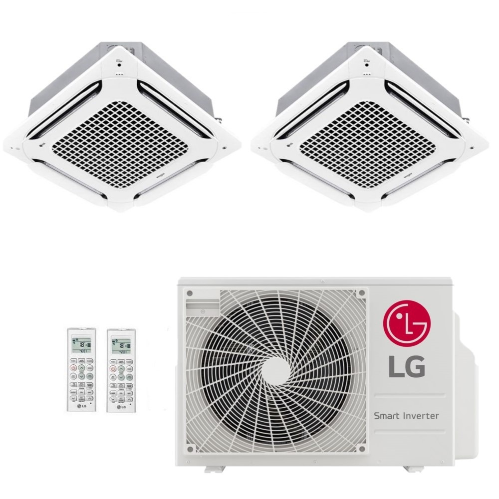 Ar-Condicionado Multi Split Inverter LG 21.000 (1x Evap Cassete 4 Vias 9.000 + 1x Evap Cassete 4 Vias 18.000) Quente/Frio 220V								