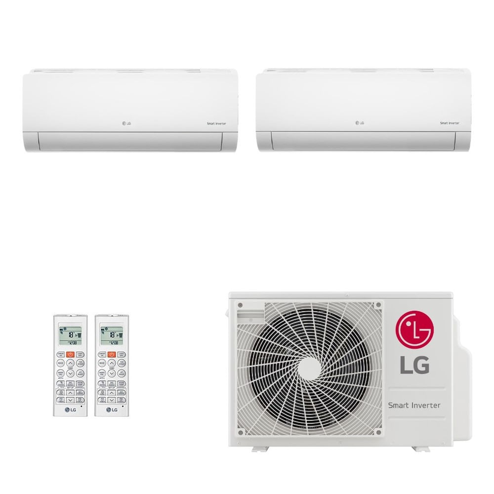 Ar-Condicionado Multi Split Inverter LG 21.000 (1x Evap HW 12.000 + 1x Evap HW 18.000) Quente/Frio 220V