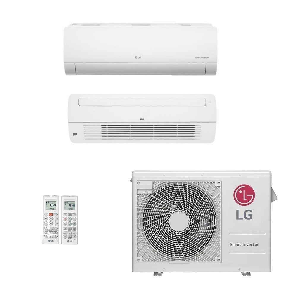 Ar-Condicionado Multi Split Inverter LG 21.000 (1x Evap HW 9.000 + 1x Evap Cassete 1 Via 18.000) Quente/Frio 220V								
