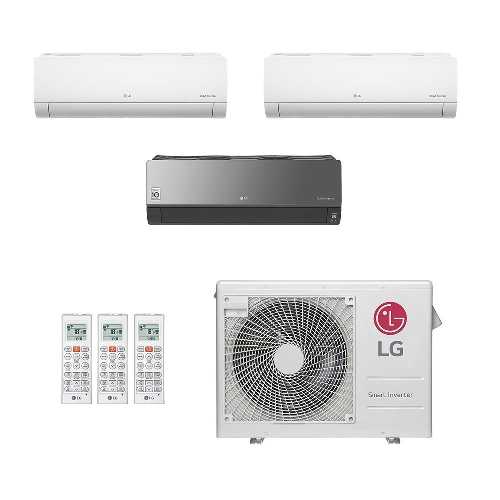 Ar-Condicionado Multi Split Inverter LG 21.000 (1x Evap HW Artcool 7.000 + 2x Evap HW 12.000) Quente/Frio 220V