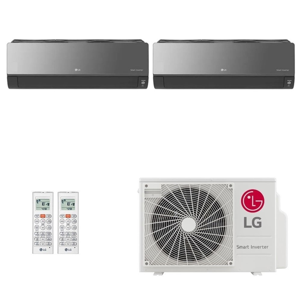 Ar-Condicionado Multi Split Inverter LG 21.000 (1x Evap HW Artcool 9.000 + 1x Evap HW 18.000) Quente/Frio 220V