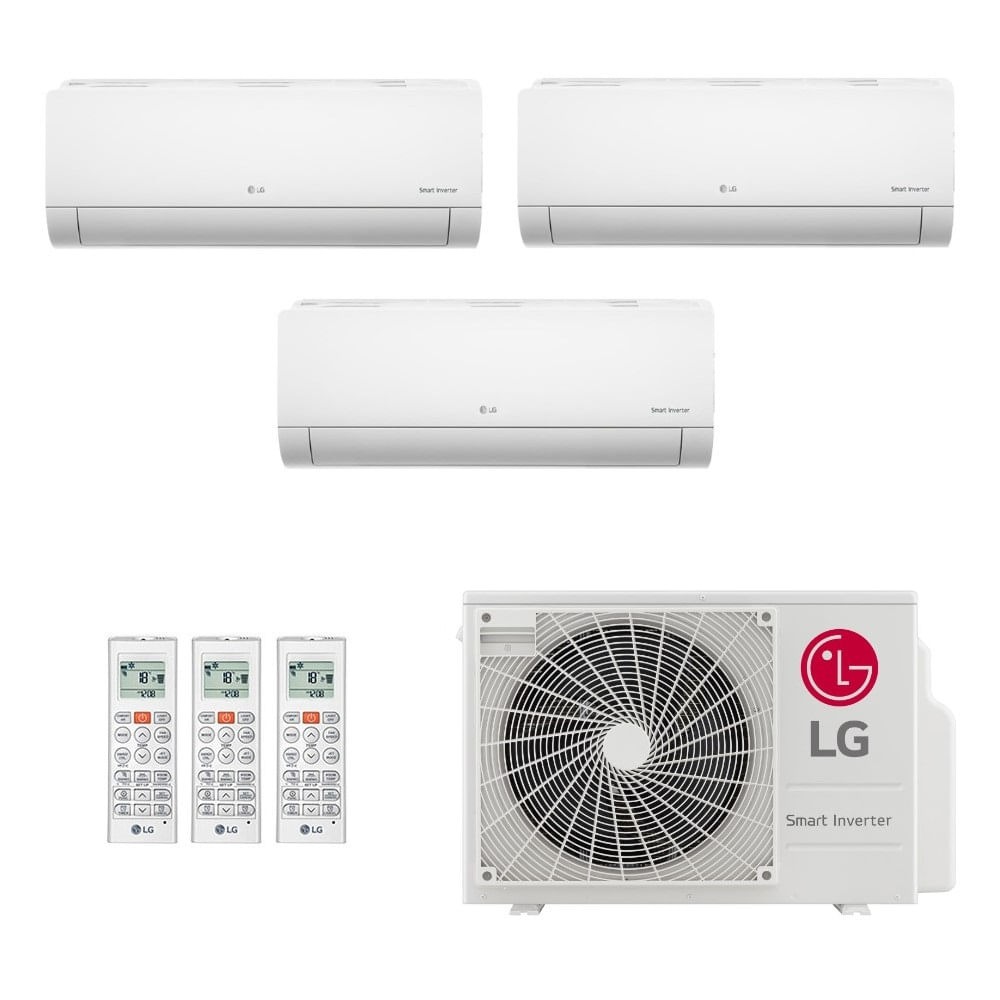 Ar-Condicionado Multi Split Inverter LG 21.000 (2x Evap HW 7.000 + 1x Evap HW 12.000) Quente/Frio 220V
