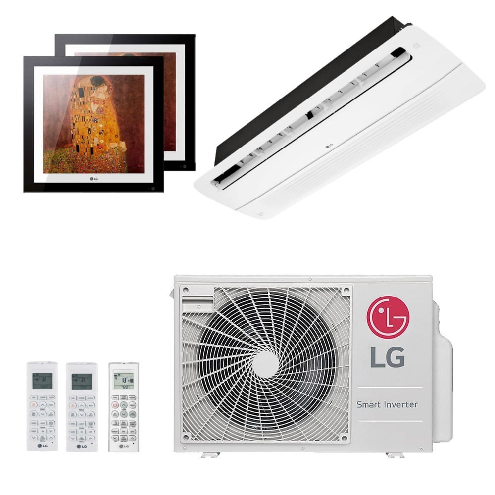 Ar-Condicionado Multi Split Inverter LG 21.000 (2x Evaporadora Artcool Gallery 9.000 + 1x Evap Cassete 1 Via 12.000) Quente/Frio 220V