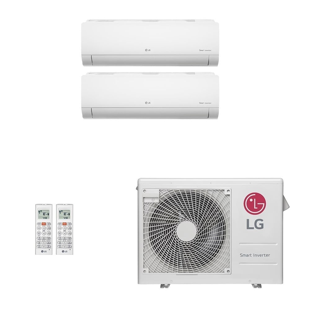 Ar-Condicionado Multi Split Inverter LG 24.000 (1x Evap HW 7.000 + 1x Evap HW 18.000) Quente/Frio 220V