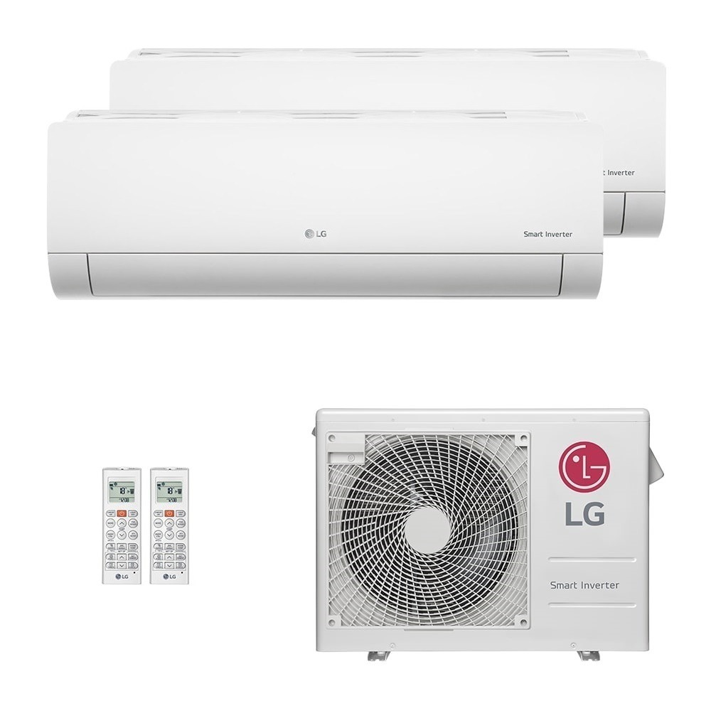 Ar-Condicionado Multi Split Inverter LG 24.000 (1x Evap HW 9.000 + 1x Evap HW 12.000) Quente/Frio 220V							