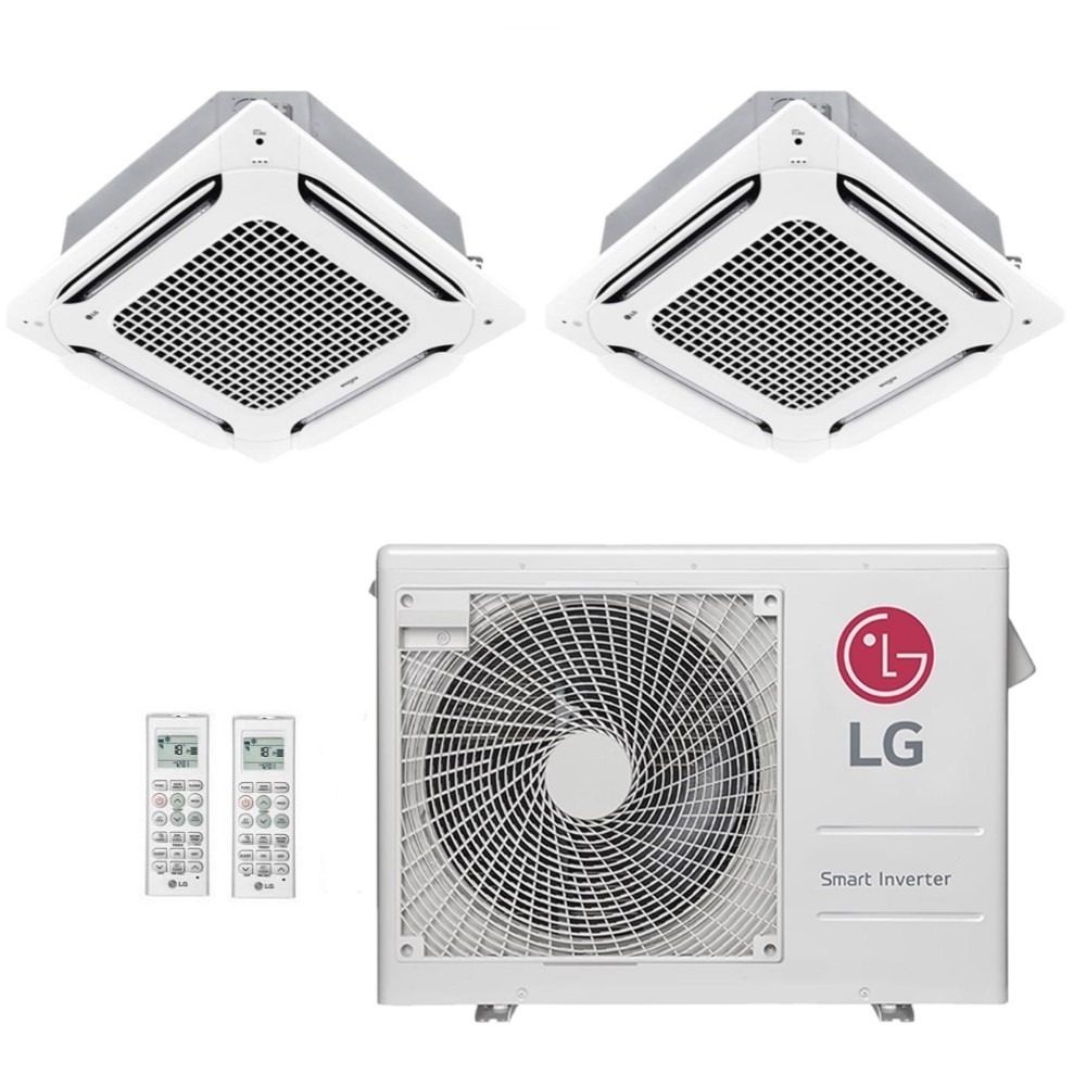 Ar-Condicionado Multi Split Inverter LG 24.000 (2x Evap Cassete 4 Vias 18.000) Quente/Frio 220V								