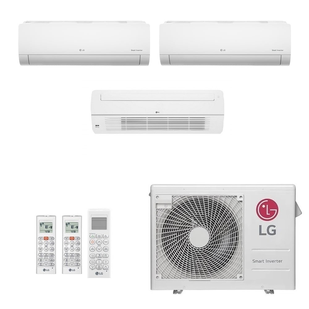 Ar-Condicionado Multi Split Inverter LG 24.000 (2x Evap HW 9.000 + 1x Evap Cassete 1 Via 18.000) Quente/Frio 220V								