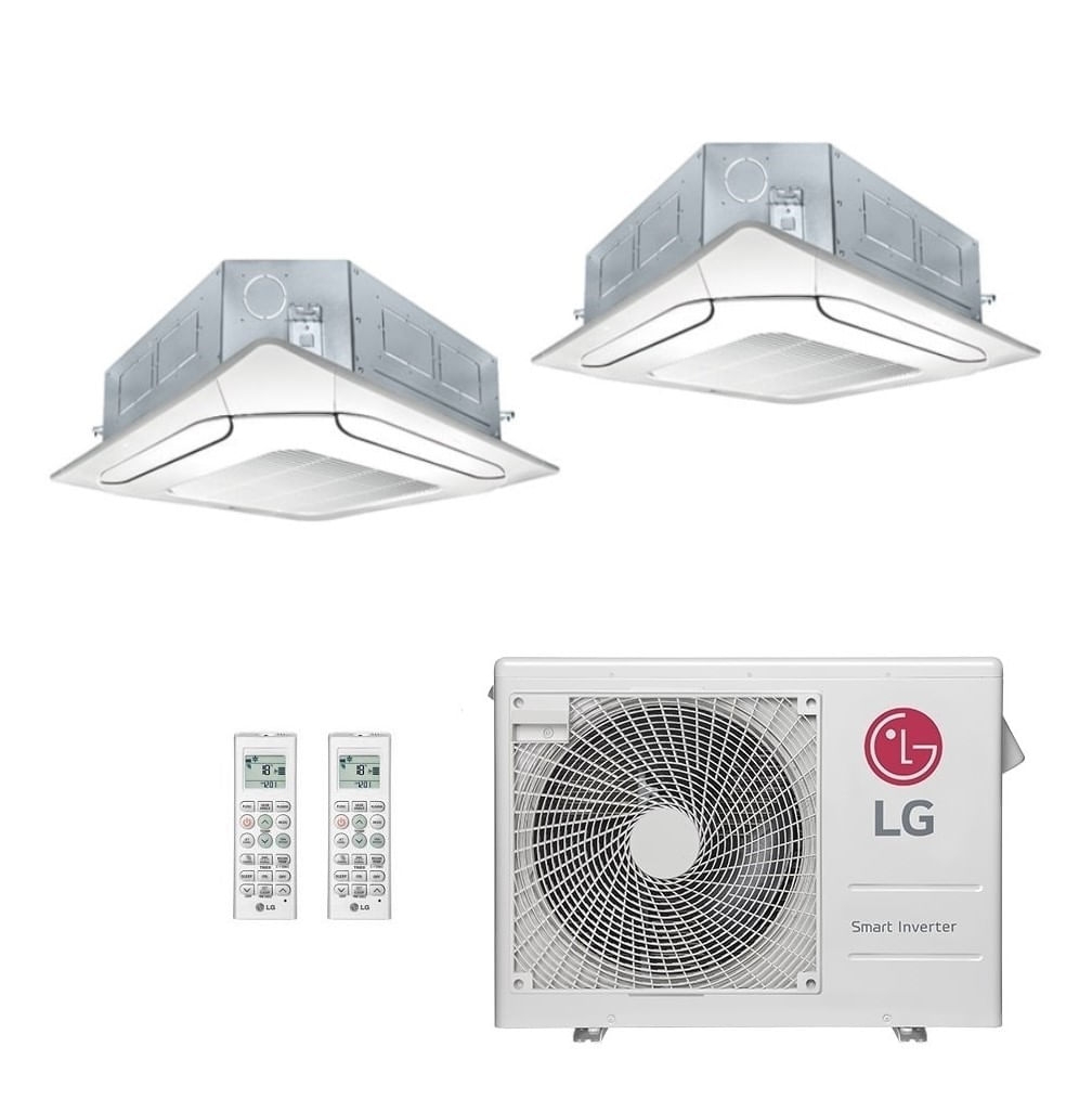 Ar-Condicionado Multi Split Inverter LG 24.000 BTUs (1x Evap Cassete 4 Vias 9.000 + 1x Evap Cassete 4 Vias 12.000) Quente/Frio 220V
