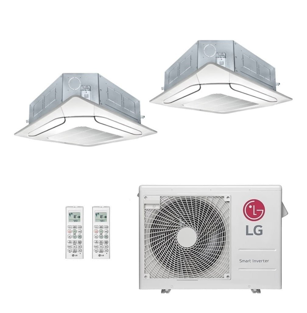 Ar-Condicionado Multi Split Inverter LG 24.000 BTUs (1x Evap Cassete 4 Vias 9.000 + 1x Evap Cassete 4 Vias 18.000) Quente/Frio 220V