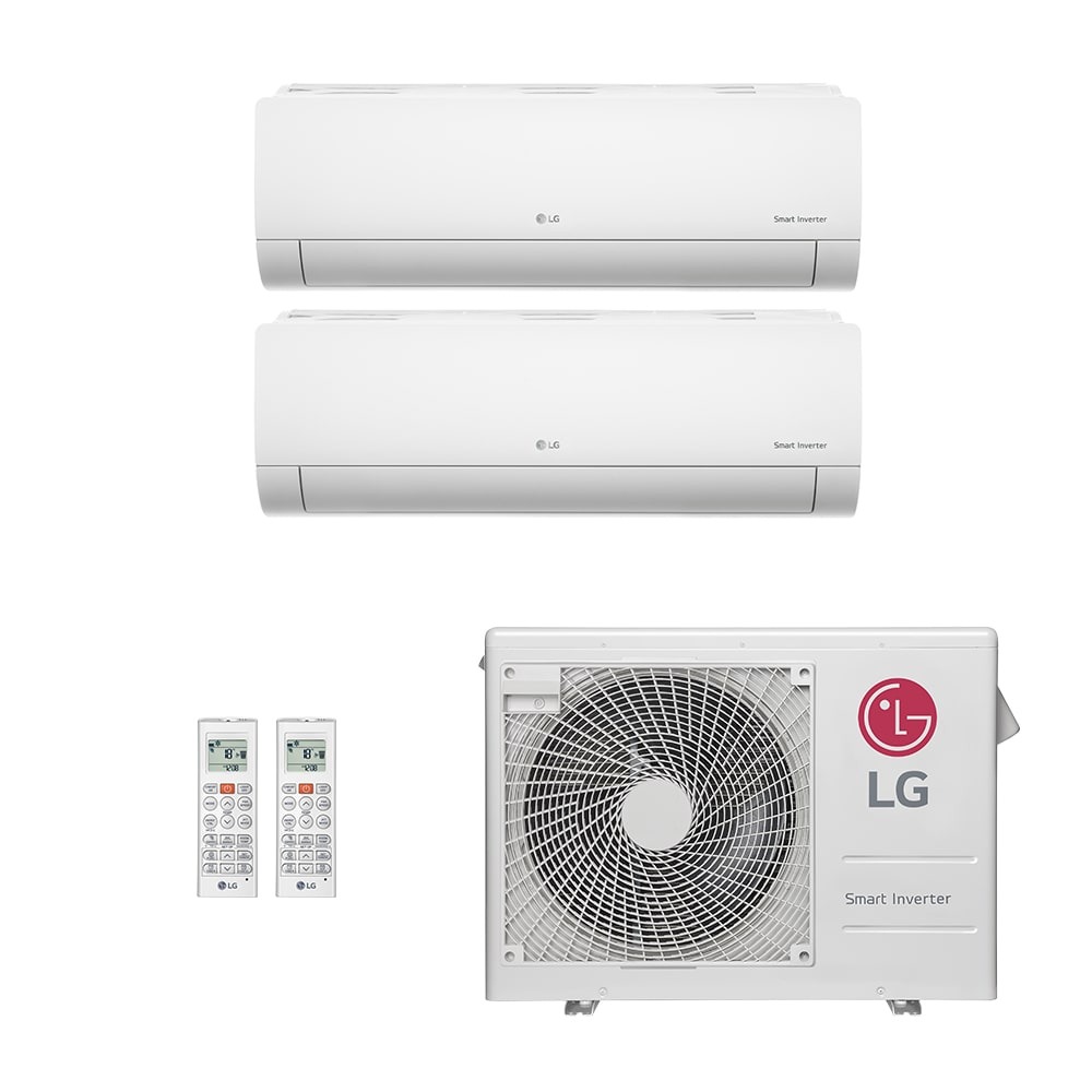 Ar-Condicionado Multi Split Inverter LG 24.000 BTUs (1x Evap HW 12.000 + 1x Evap HW 18.000) Quente/Frio 220V