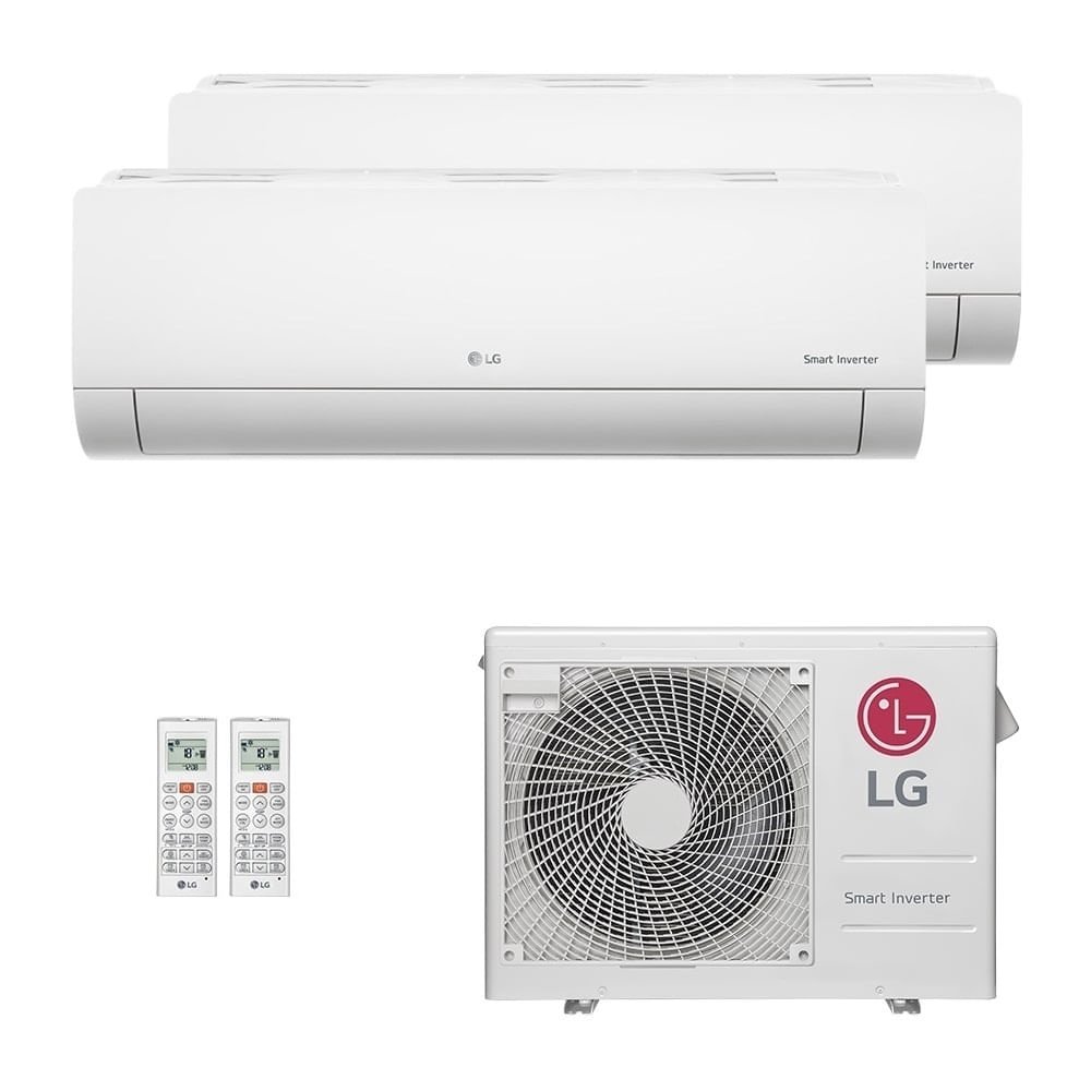 Ar-Condicionado Multi Split Inverter LG 24.000 BTUs (1x Evap HW 9.000 + 1x Evap HW 12.000) Quente/Frio 220V