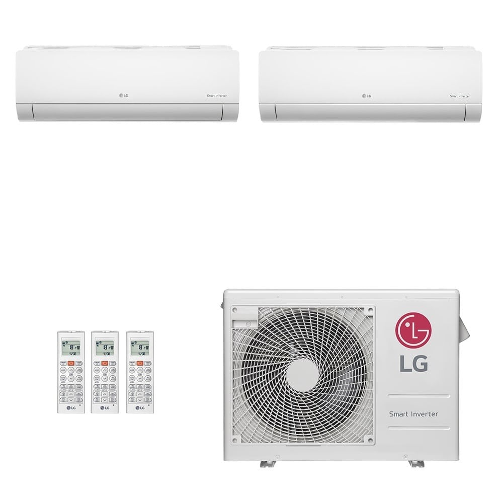 Ar-Condicionado Multi Split Inverter LG 24.000 BTUs (1x Evap HW 9.000 + 1x Evap HW 18.000) Quente/Frio 220V