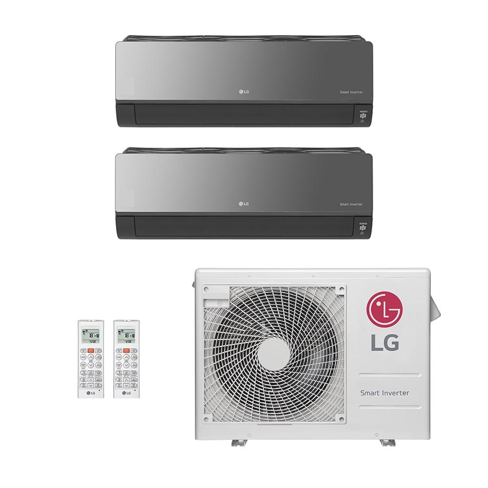 Ar-Condicionado Multi Split Inverter LG 24.000 BTUs (1x Evap HW Artcool 9.000 + 1x Evap HW Artcool 18.000) Quente/Frio 220V
