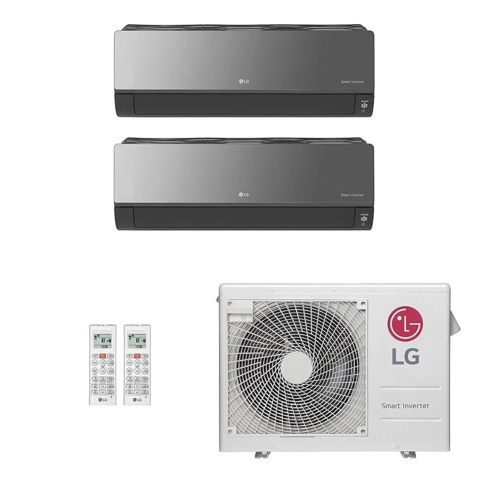 Ar-Condicionado Multi Split Inverter LG 24.000 BTUs (1x HW Artcool 12.000 + 1x HW Artcool 18.000) Quente/Frio 220V