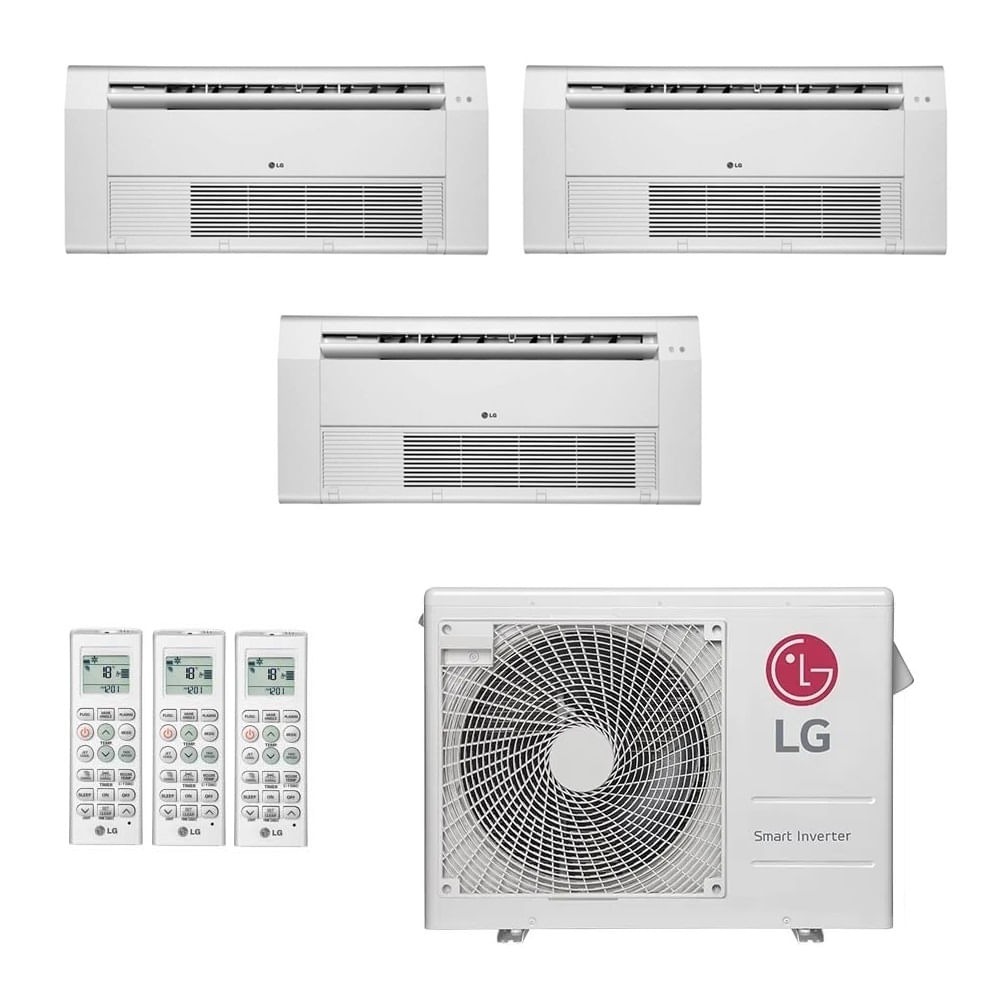Ar-Condicionado Multi Split Inverter LG 24.000 BTUs (3x Evap Cassete 1 Via 9.000) Quente/Frio 220V