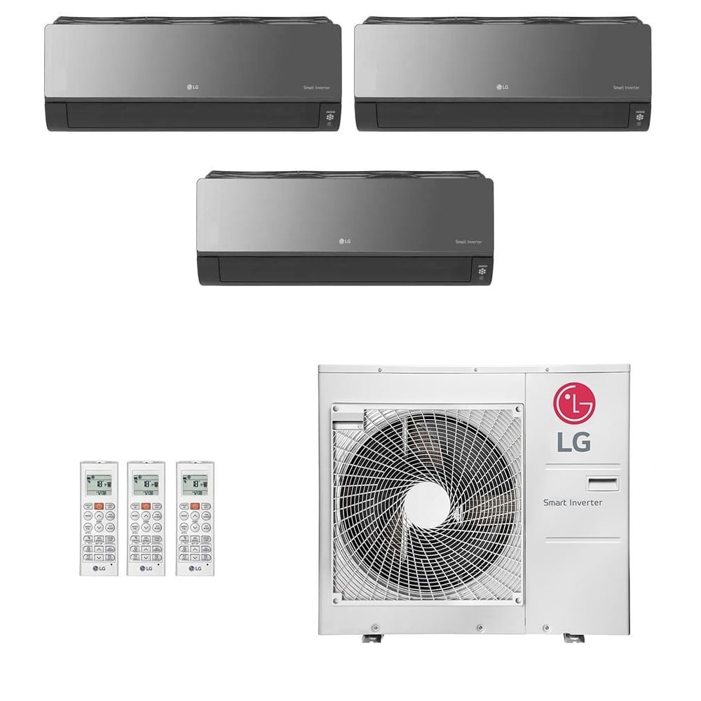 Ar-Condicionado Multi Split Inverter LG 30.000 (1x Evap HW Artcool 7.000 + 1x Evap HW Artcool 9.000 + 1x Evap HW Artcool 18.000) Quente/Frio 220V