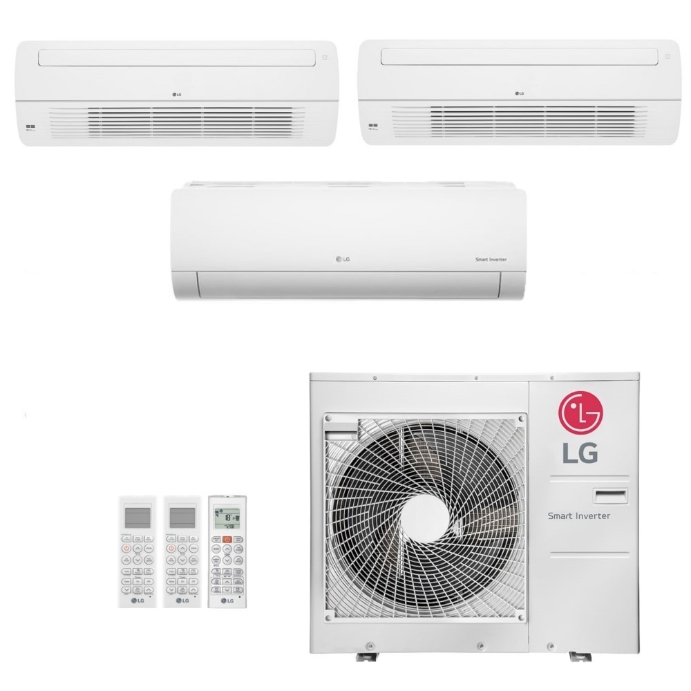 Ar-Condicionado Multi Split Inverter LG 30.000 (2x Evap Cassete 1 Via 9.000 + 1x Evap HW 18.000) Quente/Frio 220V							