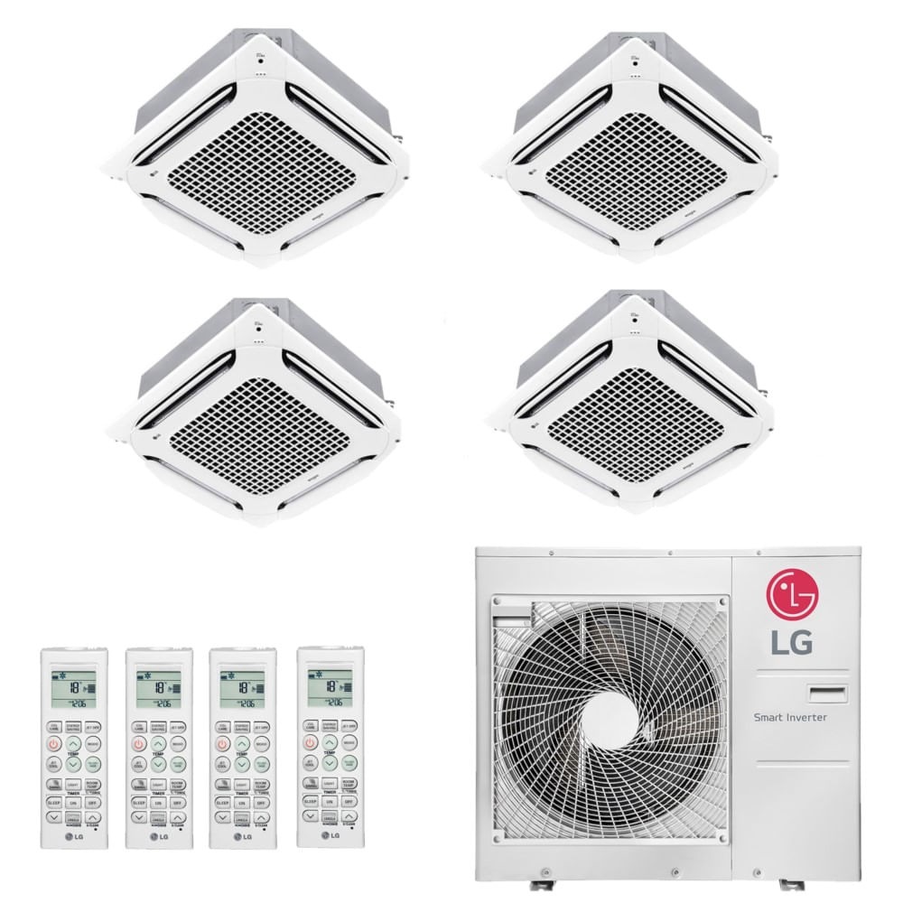 Ar-Condicionado Multi Split Inverter LG 30.000 (2x Evap Cassete 4 Vias 9.000 + 2x Evap Cassete 4 Vias 12.000) Quente/Frio 220V