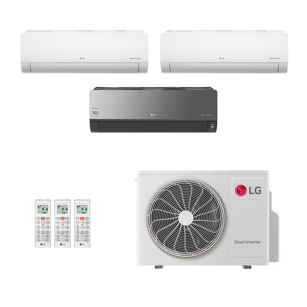 Ar-Condicionado Multi Split Inverter LG 30.000 (2x Evap HW 12.000 + 1x Evap HW Artcool 18.000) Só Frio 220V