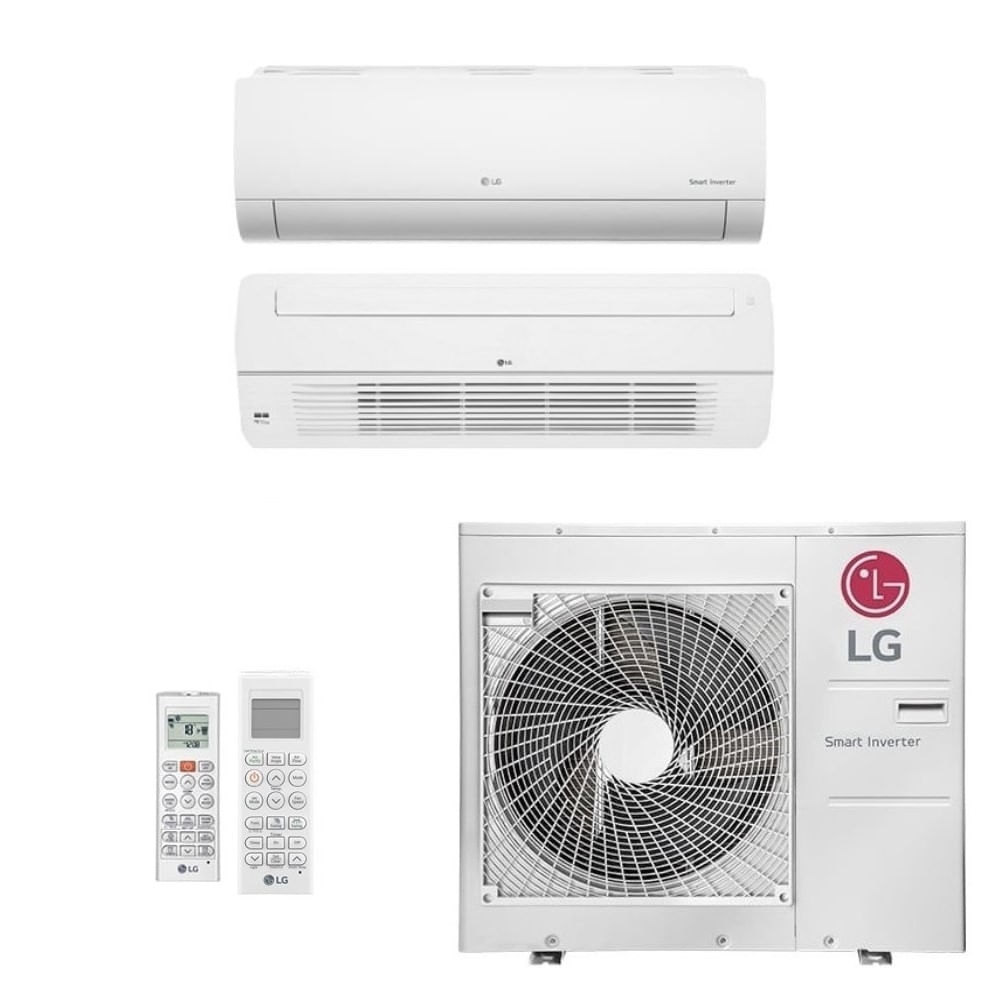 Ar-Condicionado Multi Split Inverter LG 30.000 BTUs (1x Evap HW 12.000 + 1x Evap Cassete 1 Via 24.000) Quente/Frio 220V