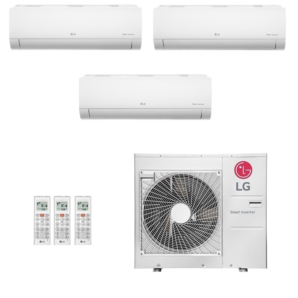 Ar-Condicionado Multi Split Inverter LG 30.000 BTUs (1x Evap HW 7.000 + 1x Evap HW 9.000 + 1x Evap HW 12.000) Quente/Frio 220V