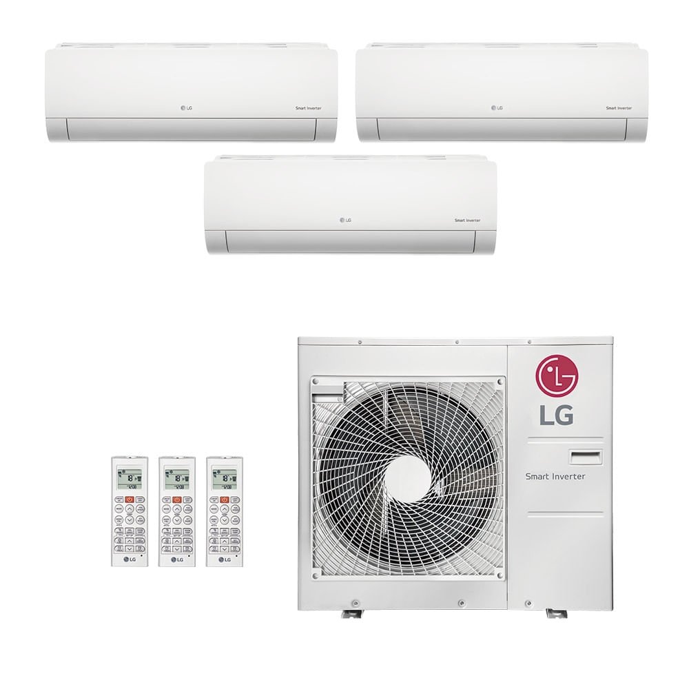 Ar-Condicionado Multi Split Inverter LG 30.000 BTUs (3x Evap HW 12.000) Quente/Frio 220V