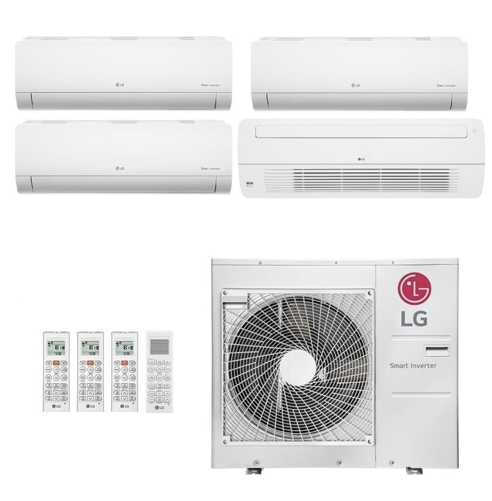 Ar-Condicionado Multi Split Inverter LG 30.000 BTUs (3x Evap HW 9.000 + 1x Evap Cassete 1 Via 18.000) Quente/Frio 220V