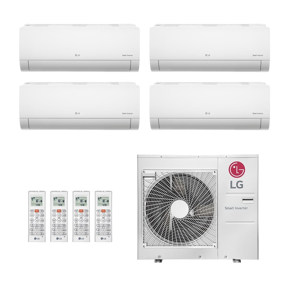 Ar-Condicionado Multi Split Inverter LG 30.000 BTUs (3x Evap HW 9.000 + 1x Evap HW 24.000) Quente/Frio 220V