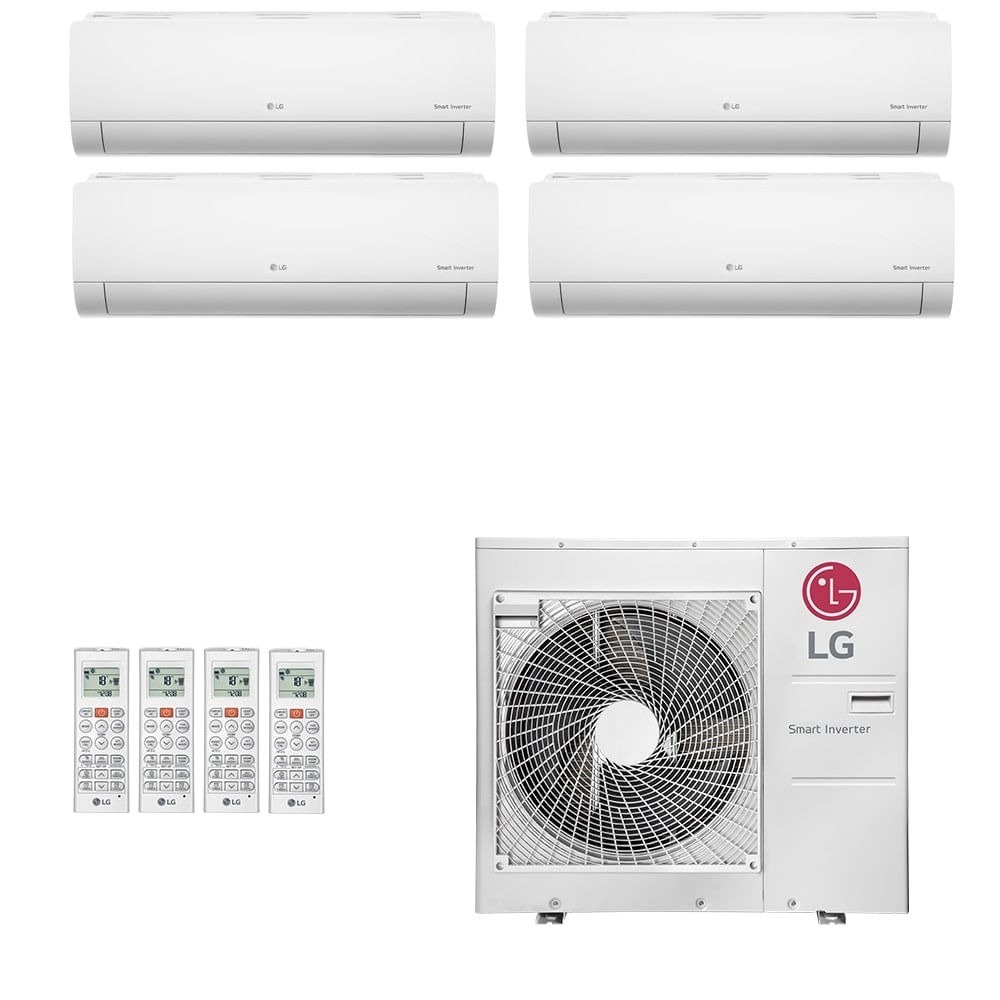 Ar-Condicionado Multi Split Inverter LG 30.000 BTUs (4x Evap HW 9.000) Quente/Frio 220V