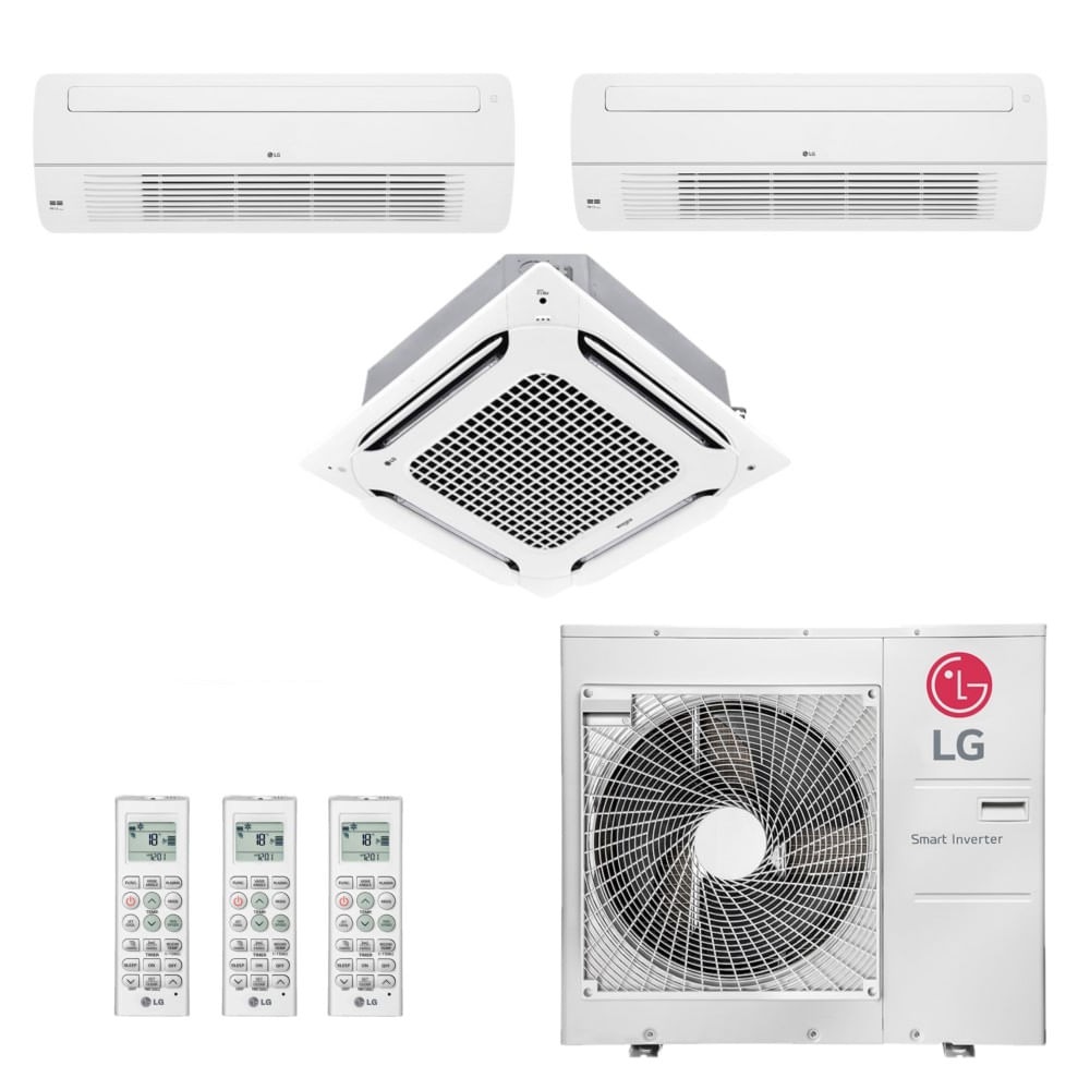 Ar-Condicionado Multi Split Inverter LG 36.000 (1x Evap Cassete 9.000 + 1x Evap Cassete 12.000 + 1x Evap Cassete 24.000) Quente/Frio 220V