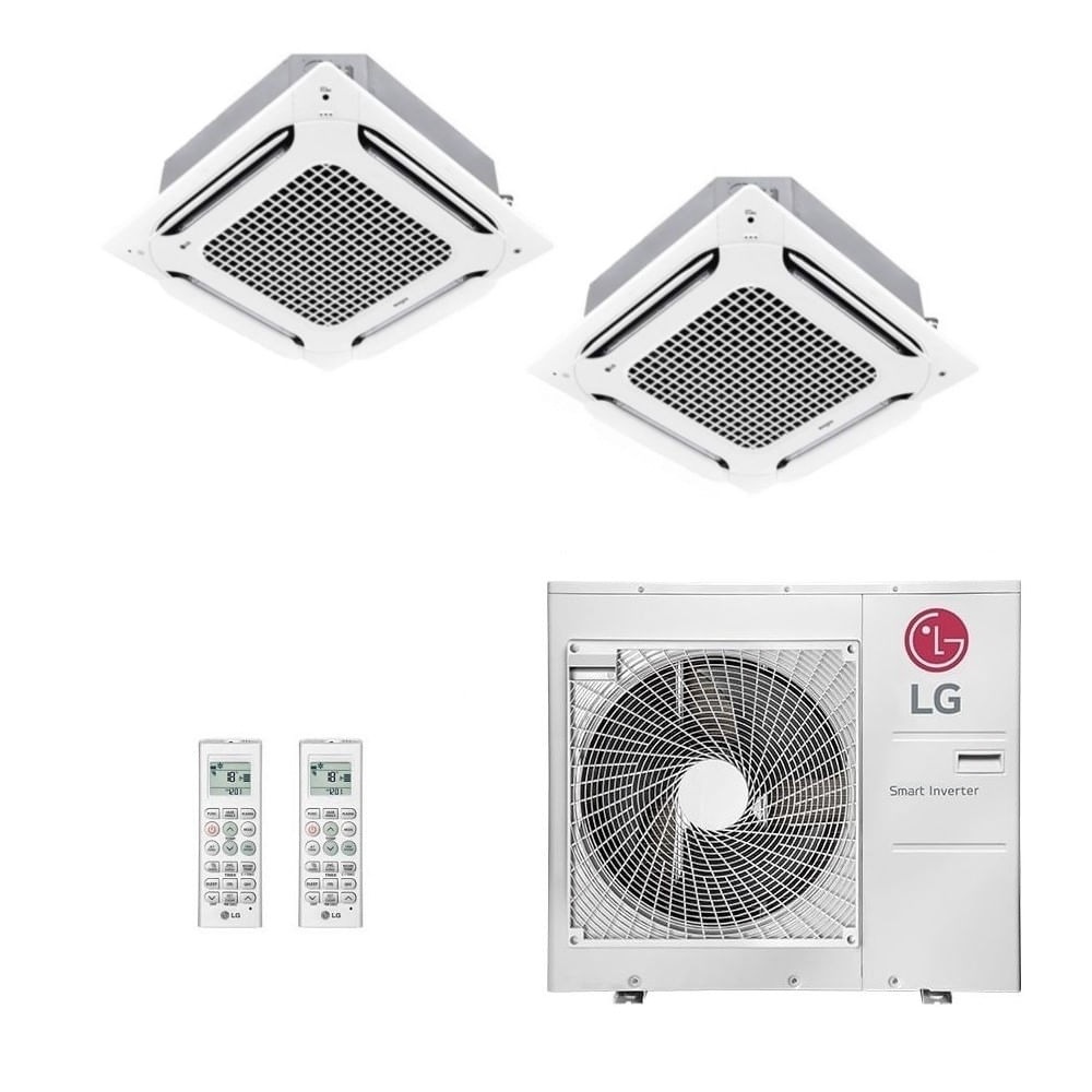 Ar-Condicionado Multi Split Inverter LG 36.000 (2x Evap Cassete 4 Vias 18.000) Quente/Frio 220V