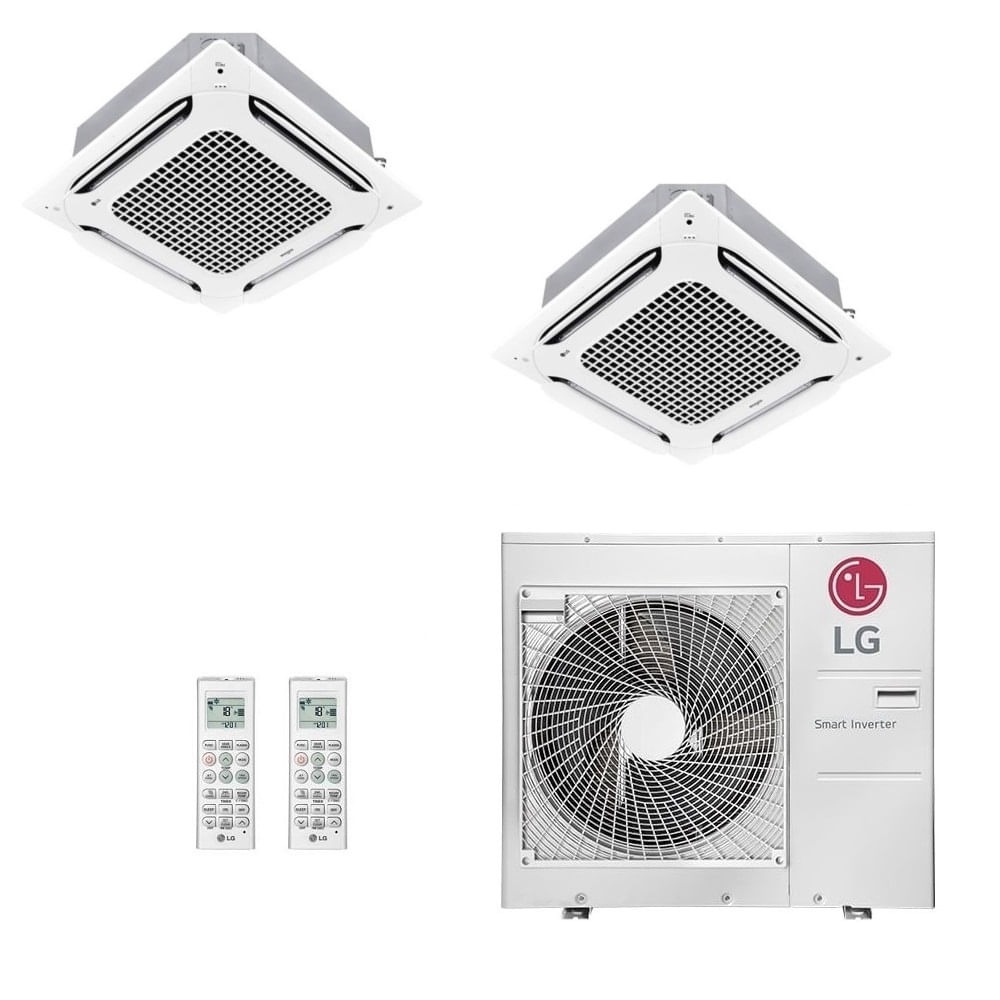 Ar-Condicionado Multi Split Inverter LG 36.000 (2x Evap Cassete 4 Vias 24.000) Quente/Frio 220V