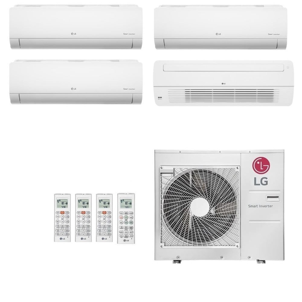 Ar-Condicionado Multi Split Inverter LG 36.000 (3x Evap HW 9.000 + 1x Evap Cassete 1 Via 18.000) Quente/Frio 220V