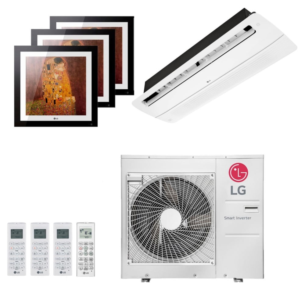 Ar-Condicionado Multi Split Inverter LG 36.000 (3x Evaporadora Artcool Gallery 9.000 + 1x Evap Cassete 1 Via 18.000) Quente/Frio 220V