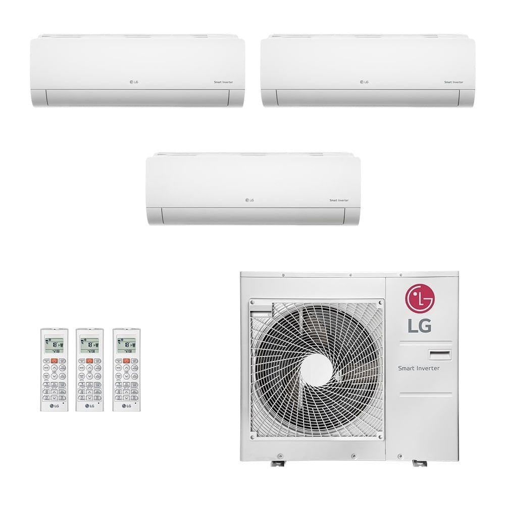 Ar-Condicionado Multi Split Inverter LG 36.000 BTUs (1x Evap HW 9.000 + 1x Evap HW 12.000 + 1x Evap HW 18.000) Quente/Frio 220V