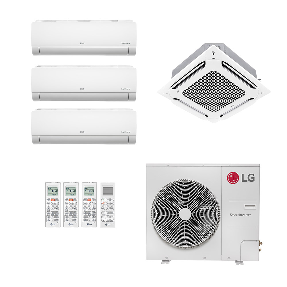 Ar-Condicionado Multi Split Inverter LG 48.000 (1x Evap HW 7.000 + 1x Evap HW 9.000 + 1x Evap HW 18.000 + 1x Evap Cassete 4 Vias 24.000) Só Frio 220V								