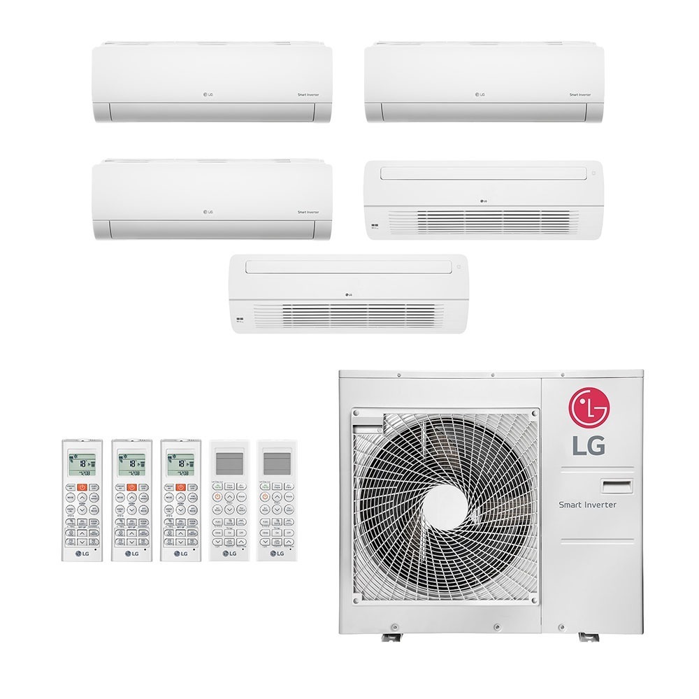 Ar-Condicionado Multi Split Inverter LG 48.000 (1x Evap HW 9.000 + 2x Evap HW 12.000 + 2x Evap Cassete 1 Via 18.000) Quente/Frio 220V															
