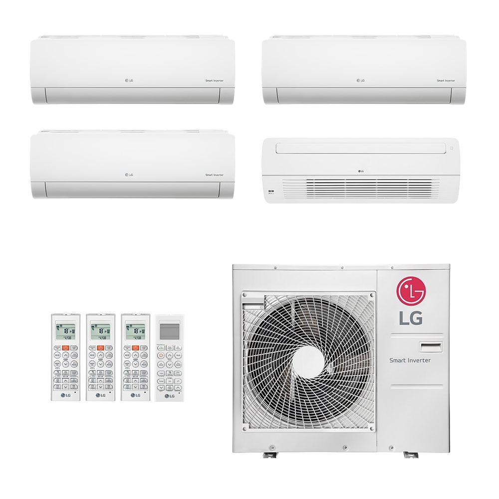 Ar-Condicionado Multi Split Inverter LG 48.000 (2x Evap HW 7.000 + 1x Evap HW 12.000 + 1x Evap Cassete 1 Via 18.000) Quente/Frio 220V