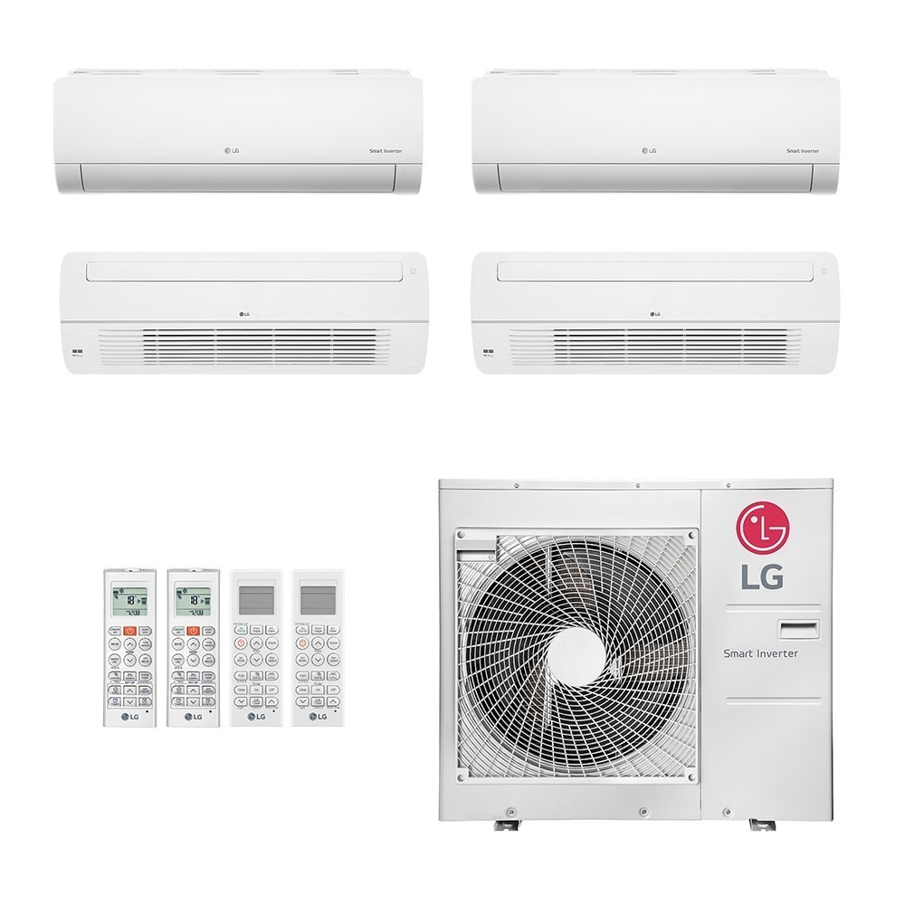 Ar-Condicionado Multi Split Inverter LG 48.000 (2x Evap HW 9.000 + 2x Evap Cassete 1 Via 18.000) Quente/Frio 220V							