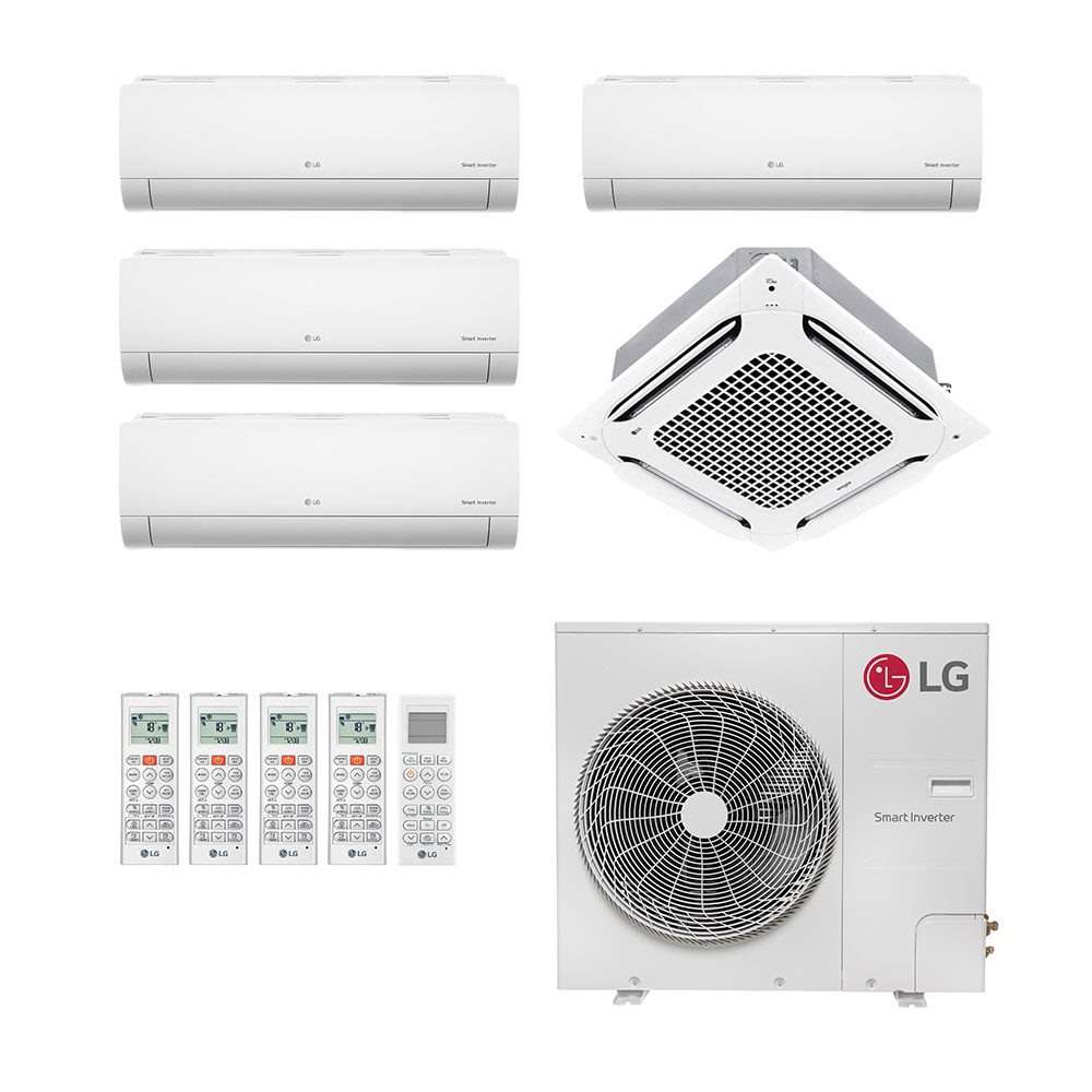 Ar-Condicionado Multi Split Inverter LG 48.000 (2x Evap HW 9.000 + 2x Evap HW 18.000 + 1x Evap Cassete 4 Vias 24.000) Só Frio 220V Ar-Condicionado Multi Split Inverter LG 48.000 (2x Evap HW 9.000 + 2x Evap HW 18.000 + 1x Evap Cassete 4 Vias 24.000) Só Frio 220V
