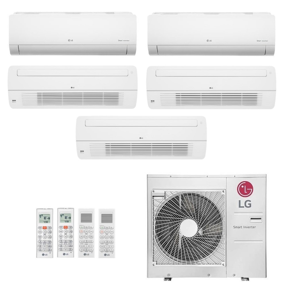 Ar-Condicionado Multi Split Inverter LG 48.000 (2x Evap HW 9.000 + 3x Evap Cassete 1 Via 18.000) Quente/Frio 220V								