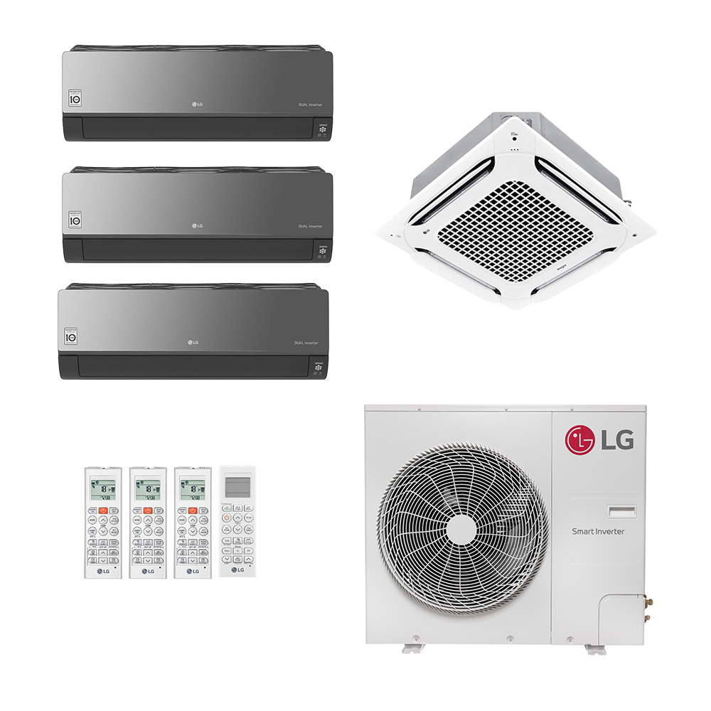 Ar-Condicionado Multi Split Inverter LG 48.000 (2x Evap HW Artcool 7.000 + 1x Evap HW Artcool 12.000 + 1x Evap Cassete 4 Vias 24.000) Só Frio 220V Ar-Condicionado Multi Split Inverter LG 48.000 (2x Evap HW Artcool 7.000 + 1x Evap HW Artcool 12.000 + 1x Evap Cassete 4 Vias 24.000) Só Frio 220V