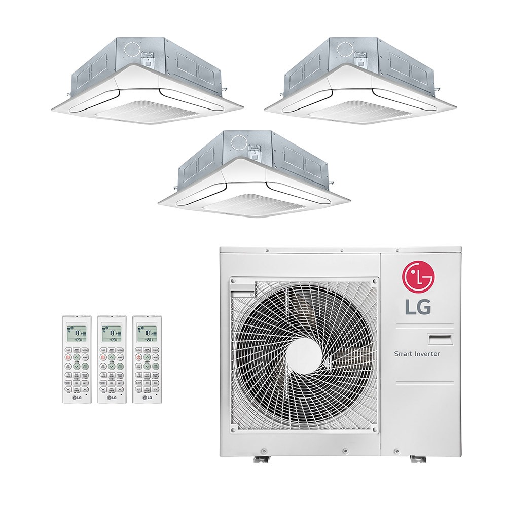 Ar-Condicionado Multi Split Inverter LG 48.000 (3x Evap Cassete 4 Vias 18.000) Quente/Frio 220V Ar-Condicionado Multi Split Inverter LG 48.000 (3x Evap Cassete 4 Vias 18.000) Quente/Frio 220V