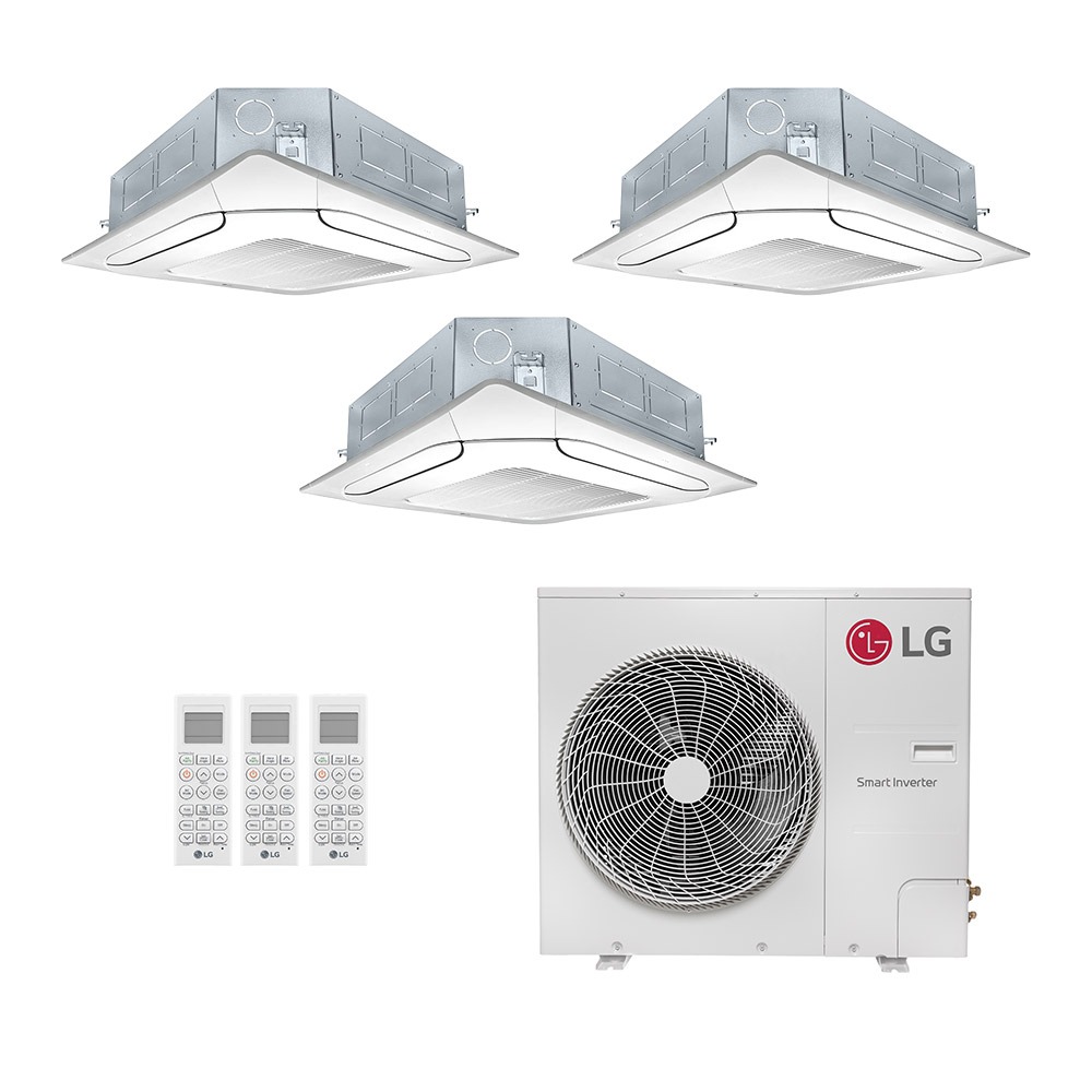 Ar-Condicionado Multi Split Inverter LG 48.000 (3x Evap Cassete 4 Vias 18.000) Só Frio 220V Ar-Condicionado Multi Split Inverter LG 48.000 (3x Evap Cassete 4 Vias 18.000) Só Frio 220V