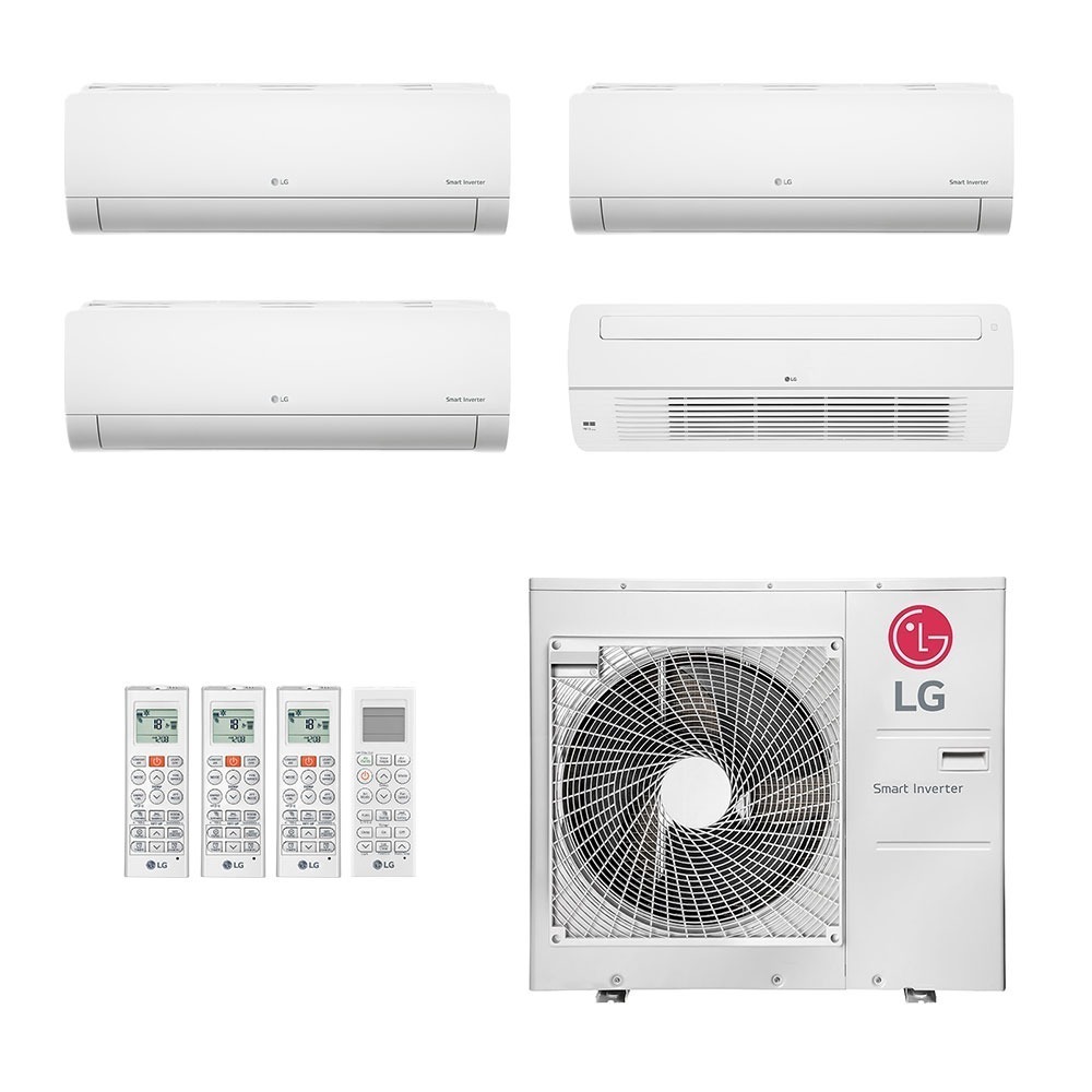 Ar-Condicionado Multi Split Inverter LG 48.000 (3x Evap HW 9.000 + 1x Evap Cassete 1 Via 18.000) Quente/Frio 220V