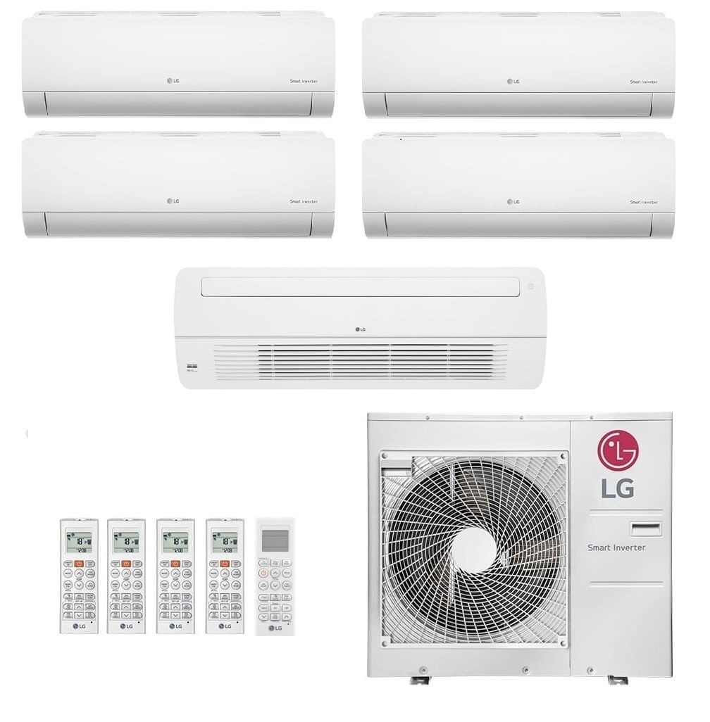 Ar-Condicionado Multi Split Inverter LG 48.000 (3x Evap HW 9.000 + 1x Evap HW 12.000 + 1x Evap Cassete 1 Via 18.000) Quente/Frio 220V