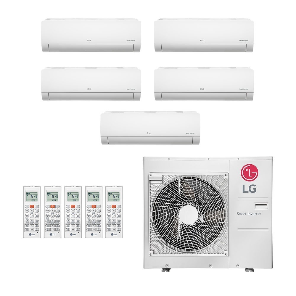Ar-Condicionado Multi Split Inverter LG 48.000 (3x Evap HW 9.000 + 1x Evap HW 12.000 + 1x Evap HW 24.000) Quente/Frio 220V
