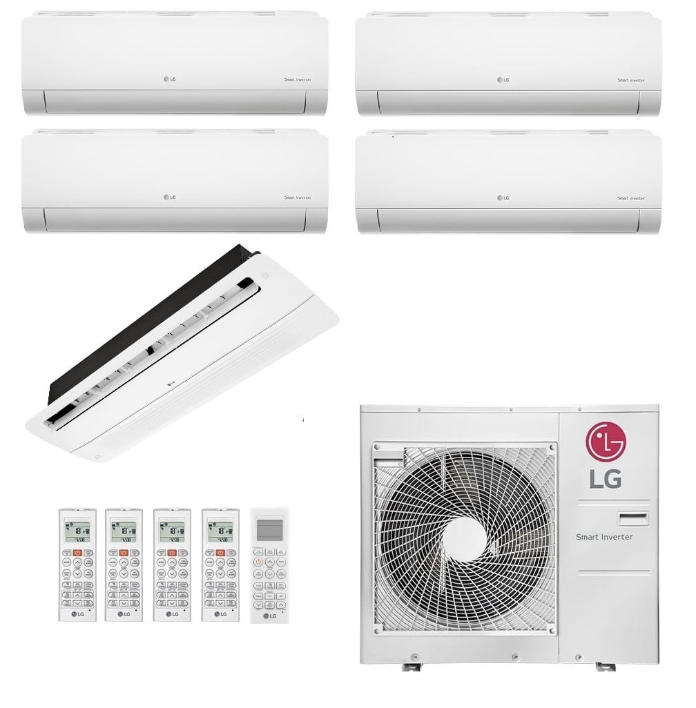 Ar-Condicionado Multi Split Inverter LG 48.000 (4x Evap HW 9.000 + 1x Evap Cassete 1 Via 18.000) Quente/Frio 220V