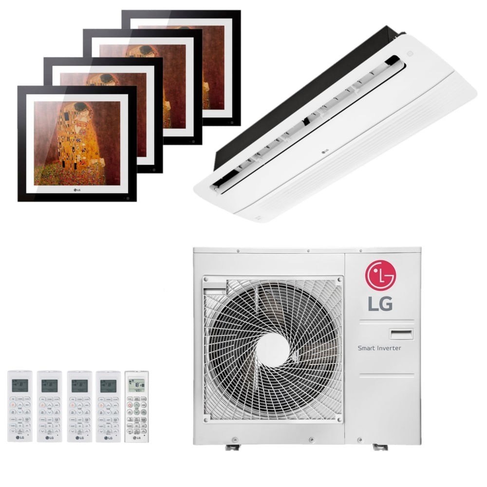 Ar-Condicionado Multi Split Inverter LG 48.000 (4x Evaporadora Artcool Gallery 9.000 + 1x Evap Cassete 1 Via 18.000) Quente/Frio 220V
