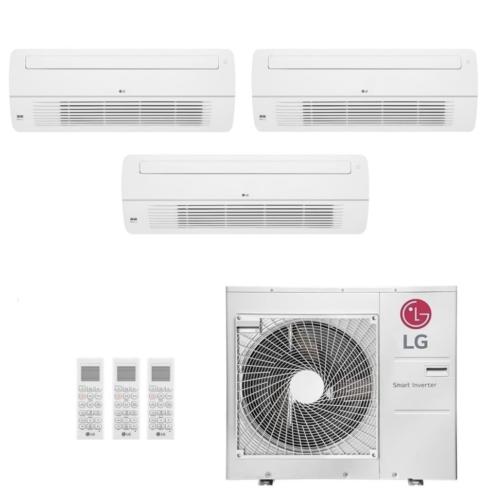 Ar-Condicionado Multi Split Inverter LG 48.000 BTUs (3x Evap Cassete 1 Via 18.000) Quente/Frio 220V